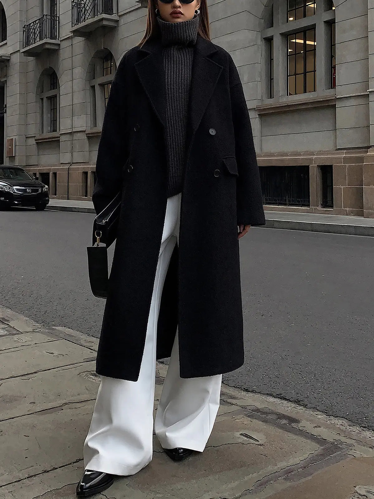 Sabine | Eleganter Wollmantel für Damen Winter lang