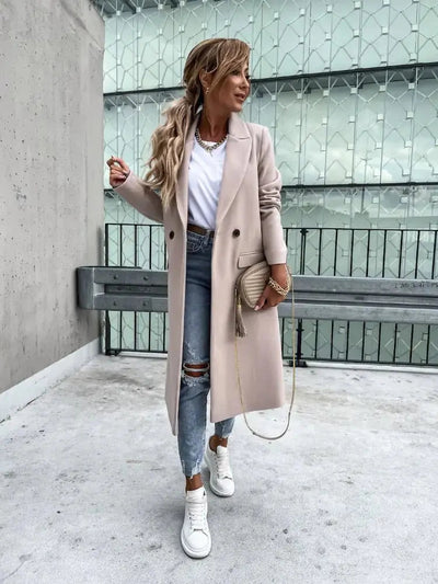 Sarah | Eleganter Damenmantel für Winter lang