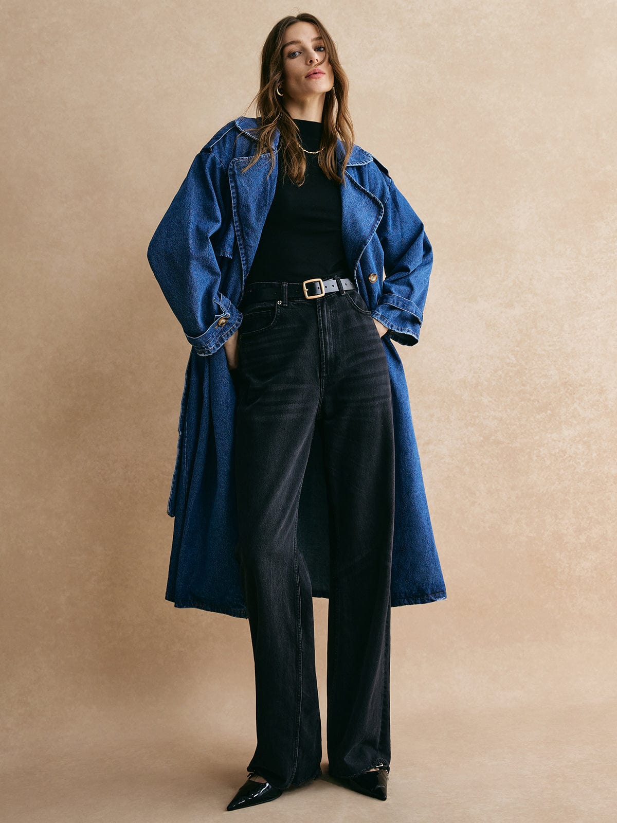Sophie | Lässiger Denim-Trenchcoat für Damen Oversized