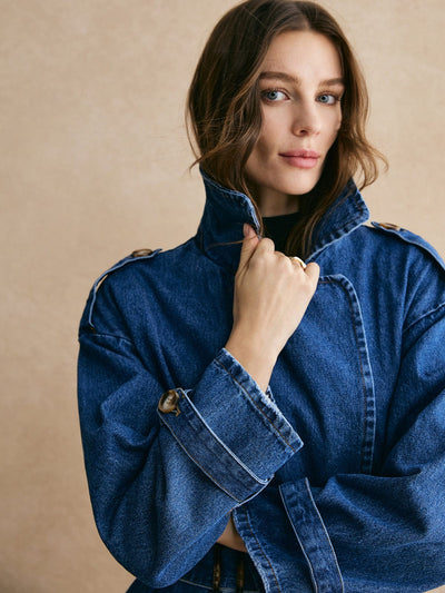 Sophie | Lässiger Denim-Trenchcoat für Damen Oversized