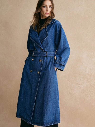Sophie | Lässiger Denim-Trenchcoat für Damen Oversized