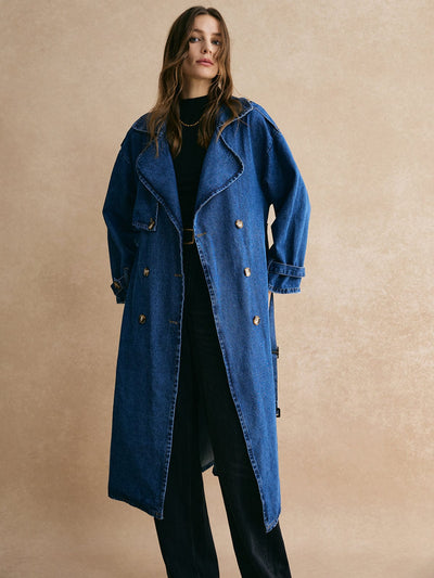 Sophie | Lässiger Denim-Trenchcoat für Damen Oversized