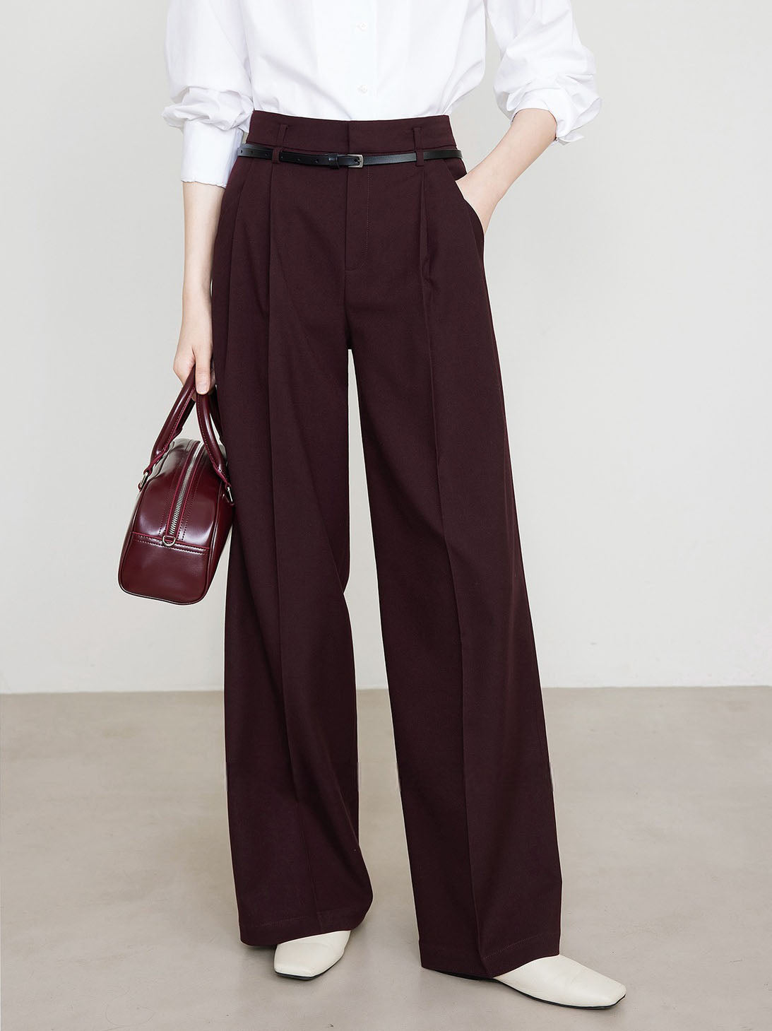 Verena | Elegante Chino Hose für Damen bordeaux Slim Fit